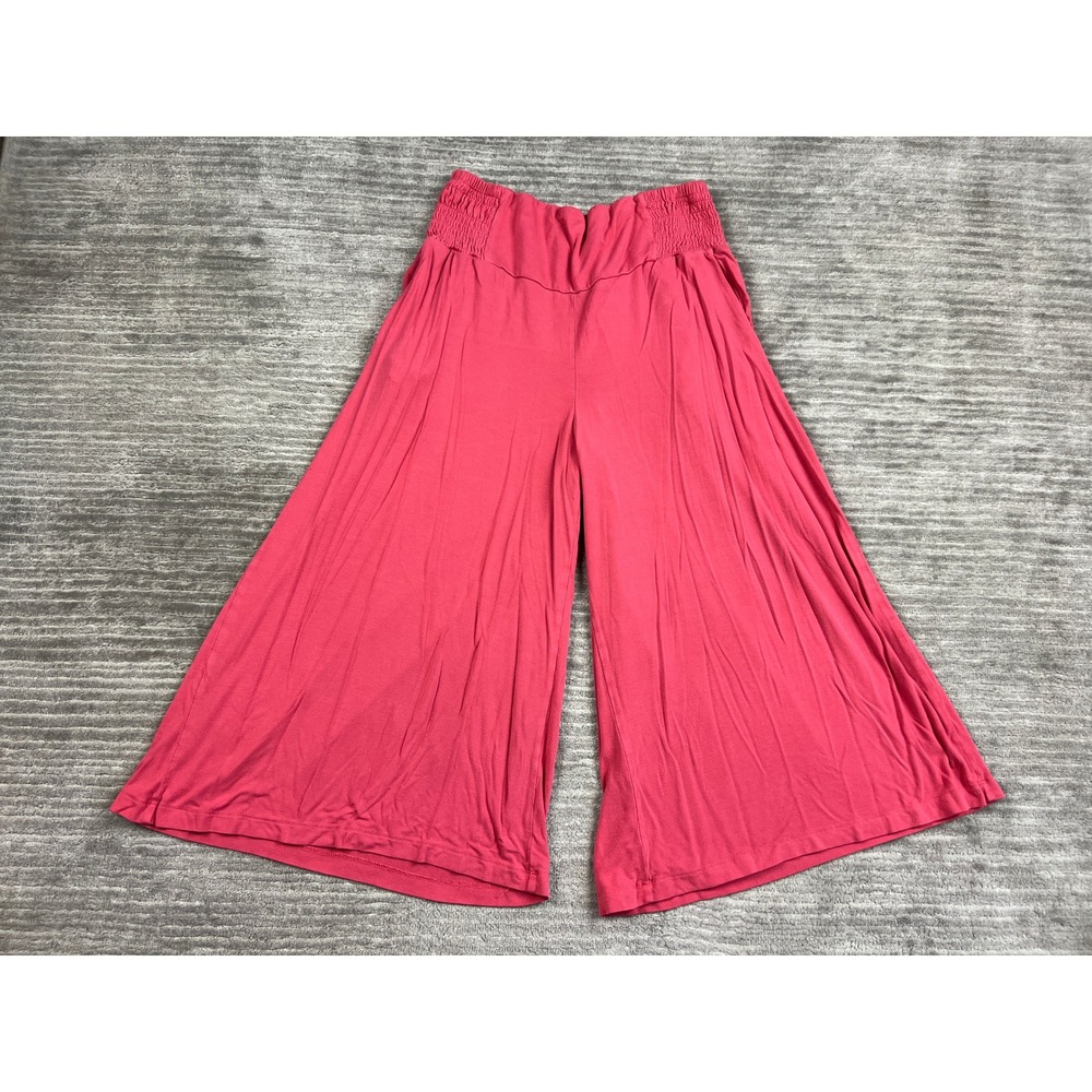 Torrid Culottes Women 2 Pink Wide Leg Smocked Waist Rayon Blend Cropped Pants